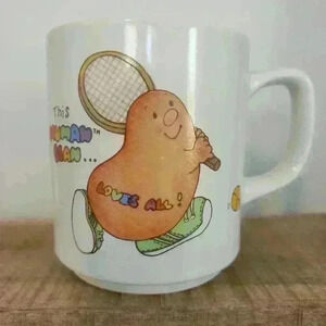 Vintage Enesco 1981 Human Bean Mug Tennis